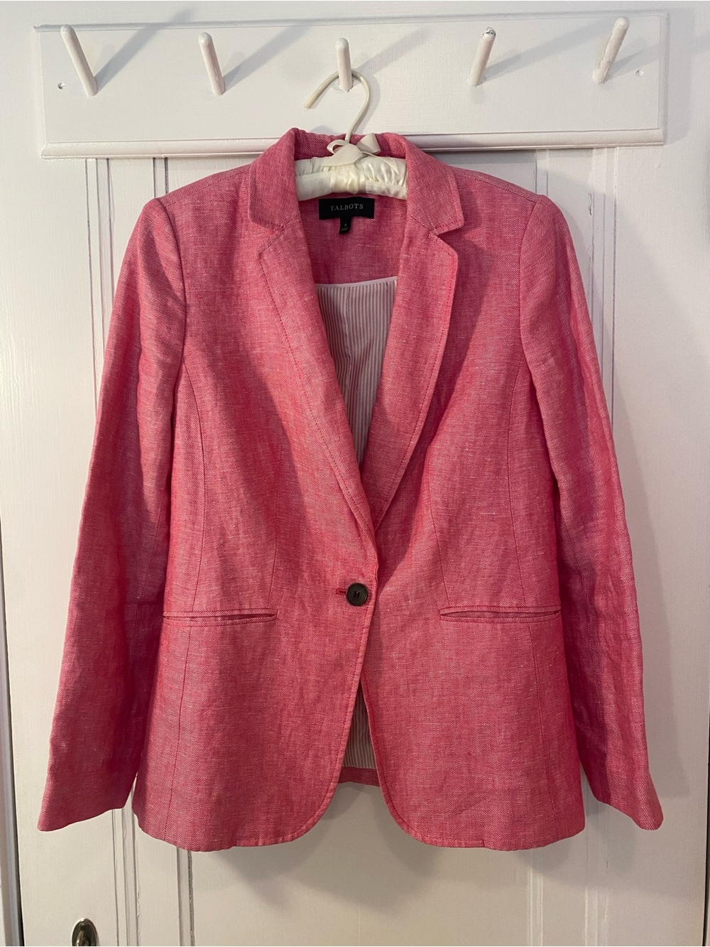 Linen Blazer Jacket Pink Talbots Size 6